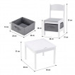 Ginger Home Детска дървена маса тип LEGO с 2 стола (3-10 год) Бял/Сив TF6705 от Пакостник