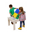 Ginger Home Детска дървена маса тип LEGO с 2 стола (3-10 год) Бял/Сив TF6705 от Пакостник