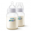 Philips Avent Шише за хранене 2 броя Anti-Colic 260 мл с биберон 1м+ (Flow 2) SCY103/02 от Пакостник