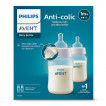 Philips Avent Шише за хранене 2 броя Anti-Colic 260 мл с биберон 1м+ (Flow 2) SCY103/02 от Пакостник
