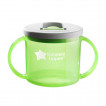 Tommee Tippee Първа нетечаща чаша с дръжки и твърд накрайник 190мл 4м+ Зелена TT.0242 от Пакостник