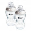 Tommee Tippee Шише за хранене 340 мл 2 броя Natural Start САМОСТЕРИЛИЗИРАЩИ (3м+ 2 капки) TT.0037 от Пакостник