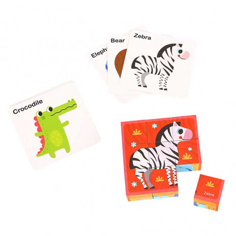 TOOKY TOY Wooden cubes 9el. Wild Animals TL690 from Pakostnik