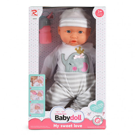 Moni Toys Doll 41 cm with bottle-pacifier and clothes 6990 from Pakostnik