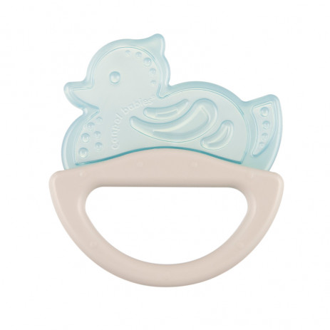 Canpol babies Silicone rattle with soft comb 0m + DUCK Blue and Beige from Pakostnik
