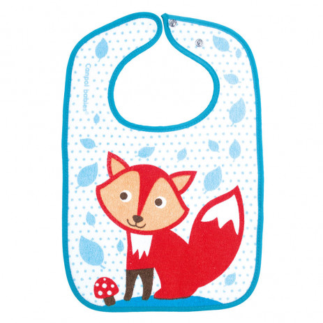 Canpol babies Bib with tic-tac fastening CUTE ANIMALS 0m+ Blue from Pakostnik