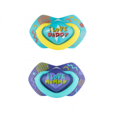 Canpol babies Silicone pacifiers with symmetrical shape 6-18m 2 pieces NEON LOVE blue from Pakostnik