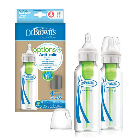 Dr.Brown's Glass bottle Dr.Brown's Natural Flow Options + Narrow 2pcs. 250ml from Pakostnik