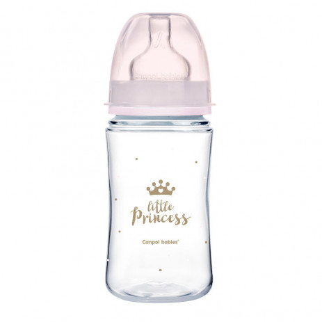 Canpol babies Wide Neck Bottle 240 ml ROYAL BABY Pink from Pakostnik