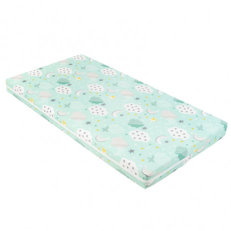 Kikkaboo Mattress FANTASIA Plus 60/120/6cm Clouds Mint from Pakostnik