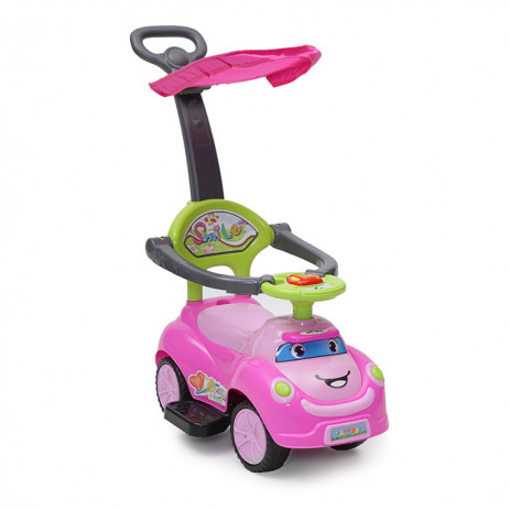 Moni Riding car and pushing Smile pink from Pakostnik