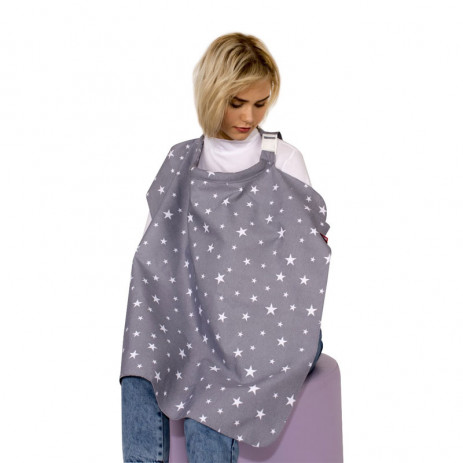 Sevi bebe Buckled breastfeeding cover Grey Stars from Pakostnik