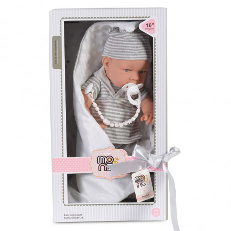 Moni Toys Doll 41 cm Grey with blanket 8531 from Pakostnik