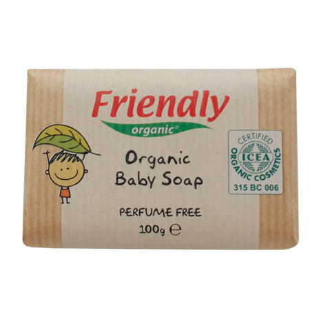 Friendly Organic Baby soap with shea butter and sweet almond 100 grams. from Pakostnik