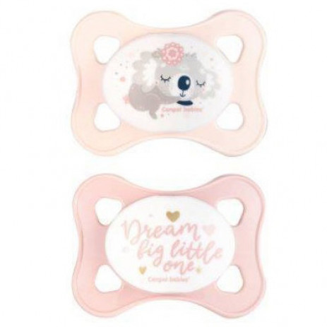 Canpol babies Silicone pacifiers with a symmetrical shape 0-2m 2 pcs Pink from Pakostnik