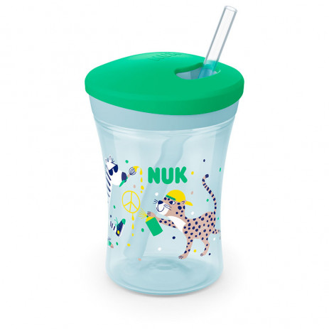 Nuk EVOLUTION Action Cup with straw 12+ м. Green from Pakostnik