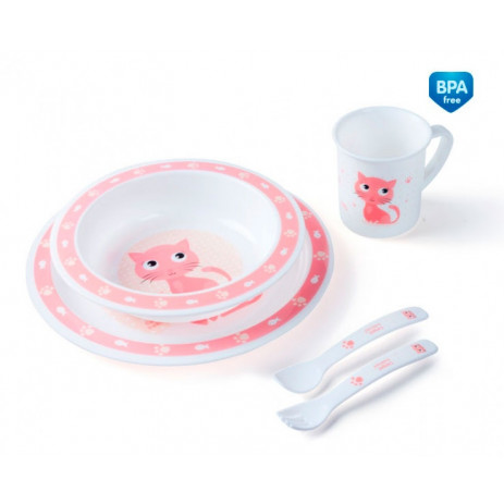 Canpol babies Set meal Happy Animals 5 parts Pink 4/401 from Pakostnik