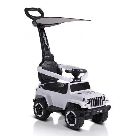 Moni Riding and pushing car with handle POLICE 219 White from Pakostnik