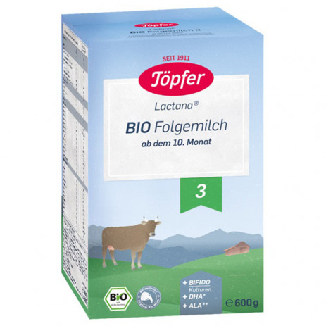 Töpfer Lactana Bio 3 Adapted milk 10m+ 600g from Pakostnik