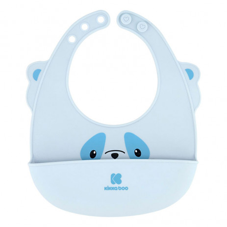 Kikkaboo Silicone bib with pocket Blue from Pakostnik
