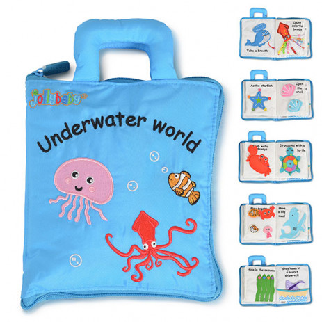 Jollybaby Soft MONTESSORI book-bag 18m+ UNDERWATER WORLD 10046 from Pakostnik
