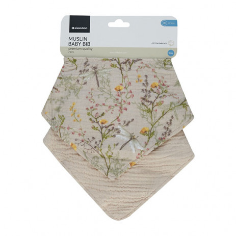 Kikkaboo Set of 2 muslin bibs Secret Garden Beige from Pakostnik