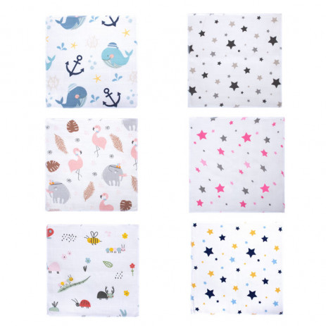 Sevi bebe Muslin handkerchief 6 pcs 25 x 25 cm from Pakostnik
