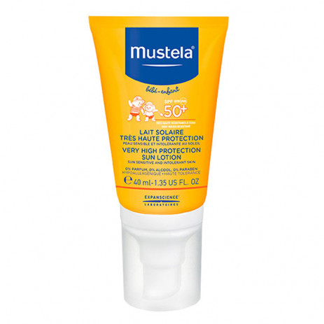 Mustela SUN SPF 50+ Sunscreen lotion for face with pump 40ml from Pakostnik