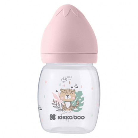 Kikkaboo Bottle with wide mouth and anti-colic teat SAVANNA 180 ml 0-3m Pink from Pakostnik