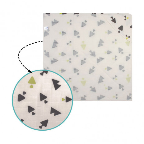 Sevi bebe Newborn towel with sewn cheesecloth 80/80 cm Triangles from Pakostnik