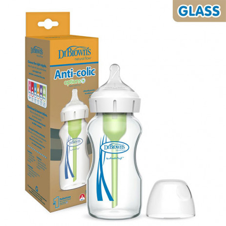 Dr.Brown's Feeding glass bottle WIDE-NECK Options+ 270 ml from Pakostnik