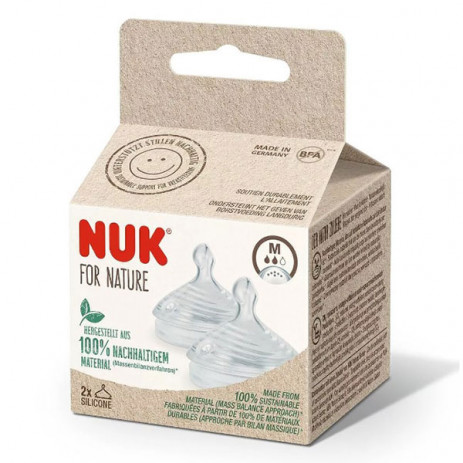 Nuk FOR NATURE Soft silicone pacifier for feeding 2 pcs 0m+ M from Pakostnik