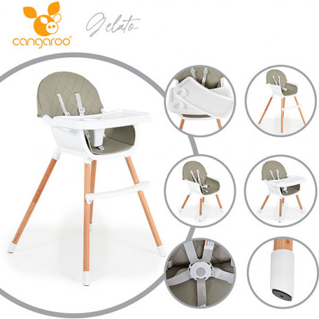 Cangaroo Dining chair 2in1 GELATO Grey from Pakostnik