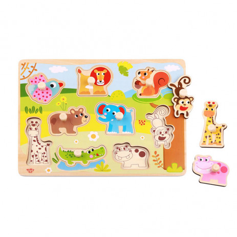 TOOKY TOY Wooden educational board with animals from Pakostnik