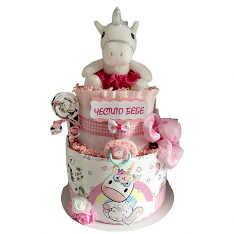 Alma Diaper cake UNICORN Pink T-58967 from Pakostnik