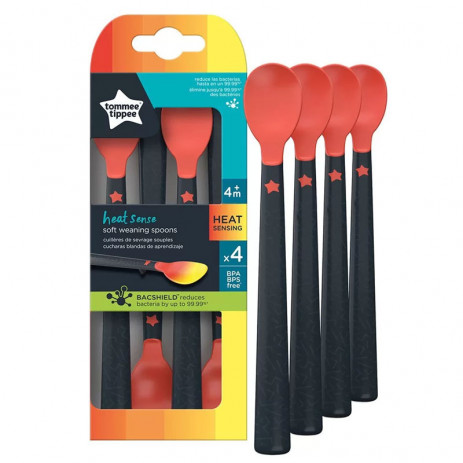 Tommee Tippee Thermosensor spoons 4m+ antibacterial BACSHIELD 4 pcs from Pakostnik