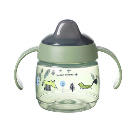 Tommee Tippee Spill-proof cup with handles and soft tip 190 ml 4m+ Green TT.0220 from Pakostnik