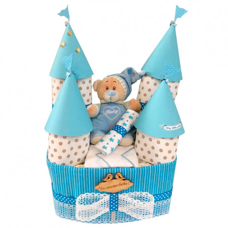 Alma Diaper cake CASTLE Blue from Pakostnik