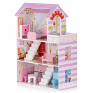 Wooden dollhouse + 7 pcs furniture 3 years+ (72 cm)