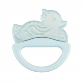Canpol babies Silicone rattle with soft comb 0m + DUCK Blue