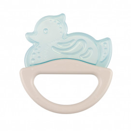 Canpol babies Silicone rattle with soft comb 0m + DUCK Blue and Beige