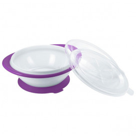 Nuk Bowl with two covers Violet