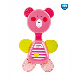 Canpol babies Teether Rattle with water Bear pink