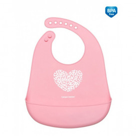 Canpol babies Bib silicon PASTEL pink