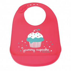 Canpol babies Silicone bib CUPCAKE Pink
