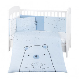 Kikkaboo Baby bedding set 6 parts (for bed 60x120cm) Bear with me Blue