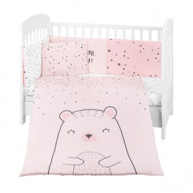 Kikkaboo Baby bedding set 6 parts (for bed 70x140cm) Bear with me Pink