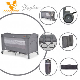 Cangaroo Baby cot SKYGLOW 2 Levels Grey