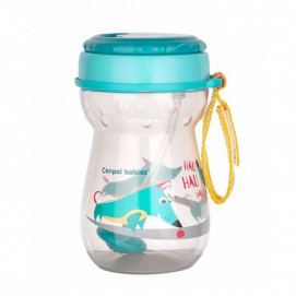 Canpol babies Non-flowing cup with straw 350ml 12m + Turquoise 56/518