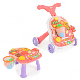 Moni Toys Musical walker-table 2in1 BASKET Pink